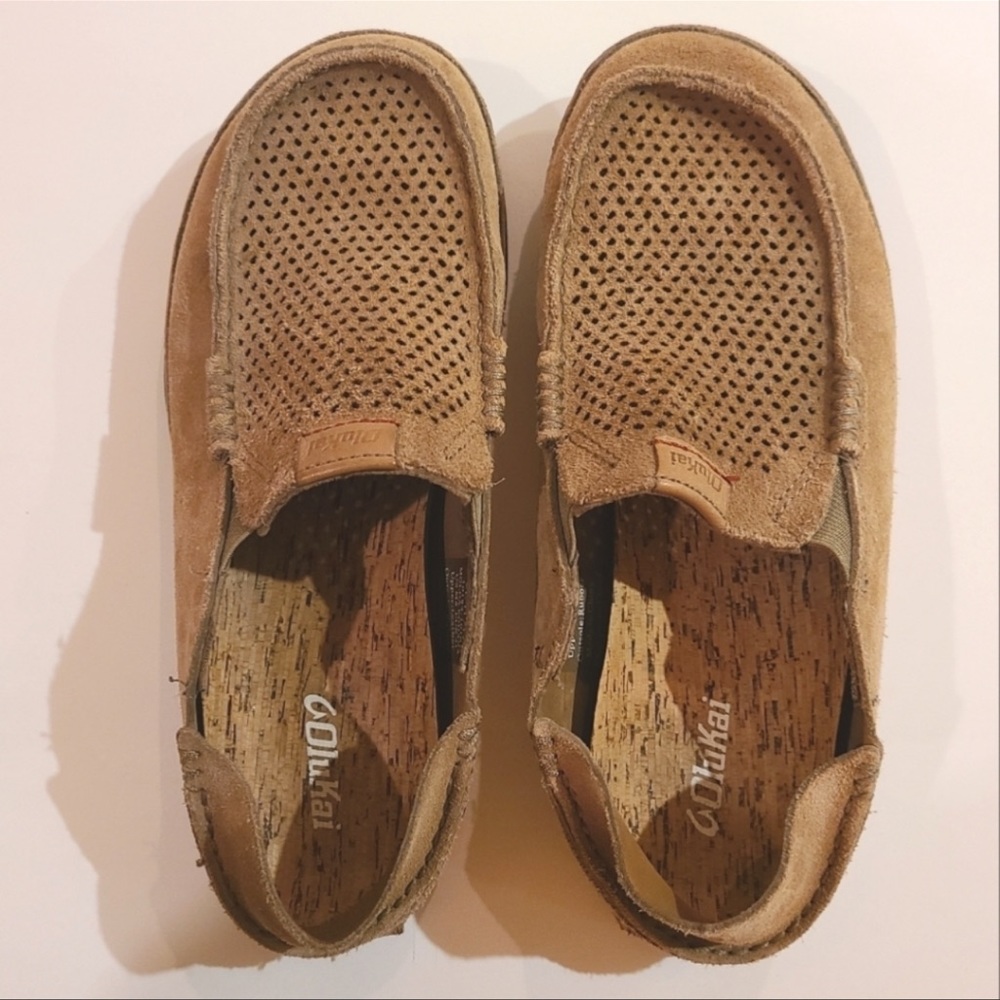 OluKai Leather Slip On Loafers